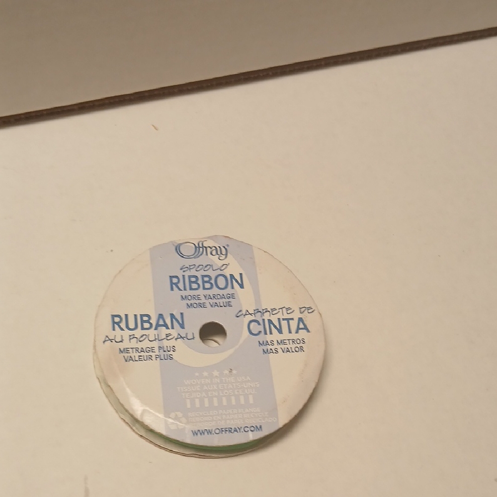 Offray Green Ribbon Spool NWT